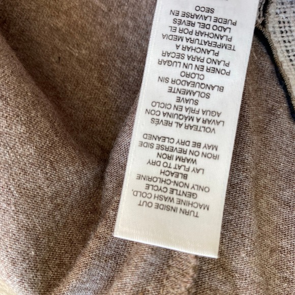 Chico's Novelty Polar Bear Long Sleeve T Shirt Women XL Taupe Brown Sequin - Picture 6 of 10